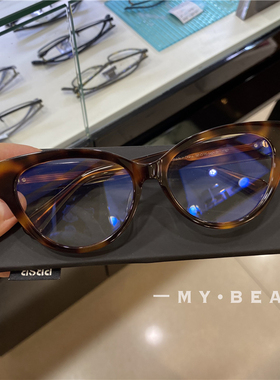 新品猫眼板材眼镜框小香风素颜美式玳瑁色黑框可配度数防蓝光3436