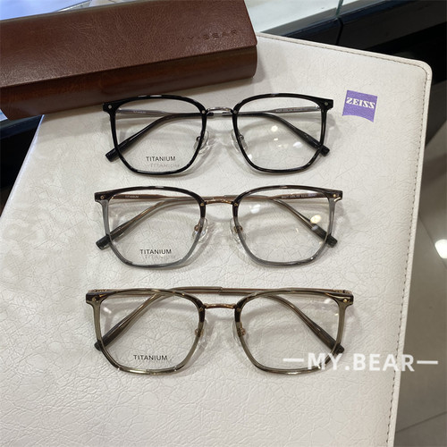 新品全框钛金属大脸斯文男士女士大框圆脸复古眼镜框BT6000防蓝光
