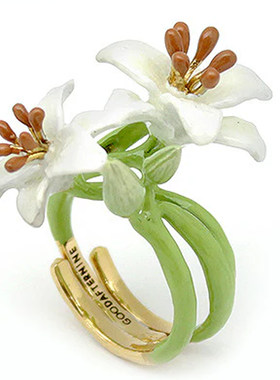 泰国百合花绣球薰衣草丁香花蝴蝶兰勿忘我海葵郁金香戒指