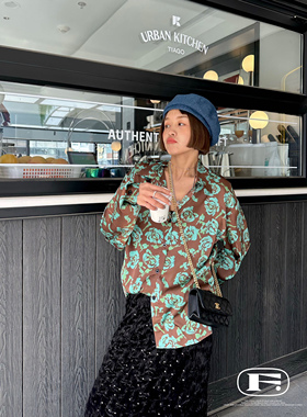 春湖水波荡漾 日本进口绸缎灵动提花衬衫宽松慵懒垂顺丝滑衬衣