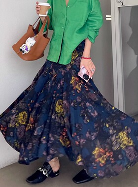 布尔乔亚女郎的裙摆2025新款小众设计感显瘦鱼尾裙大摆伞裙A字裙