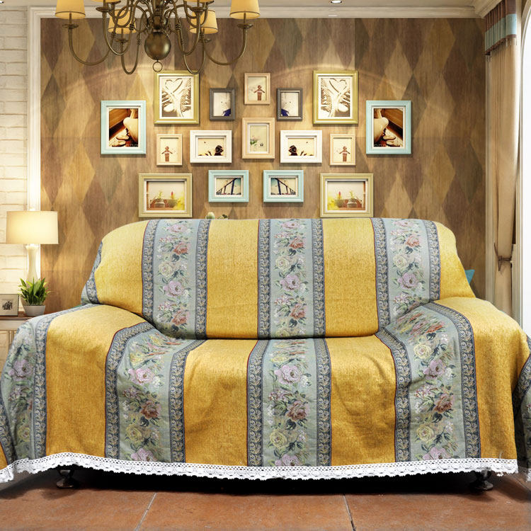 两米加厚沙发巾欧式北欧风格沙发罩套防滑四季通用棉边全包全盖布