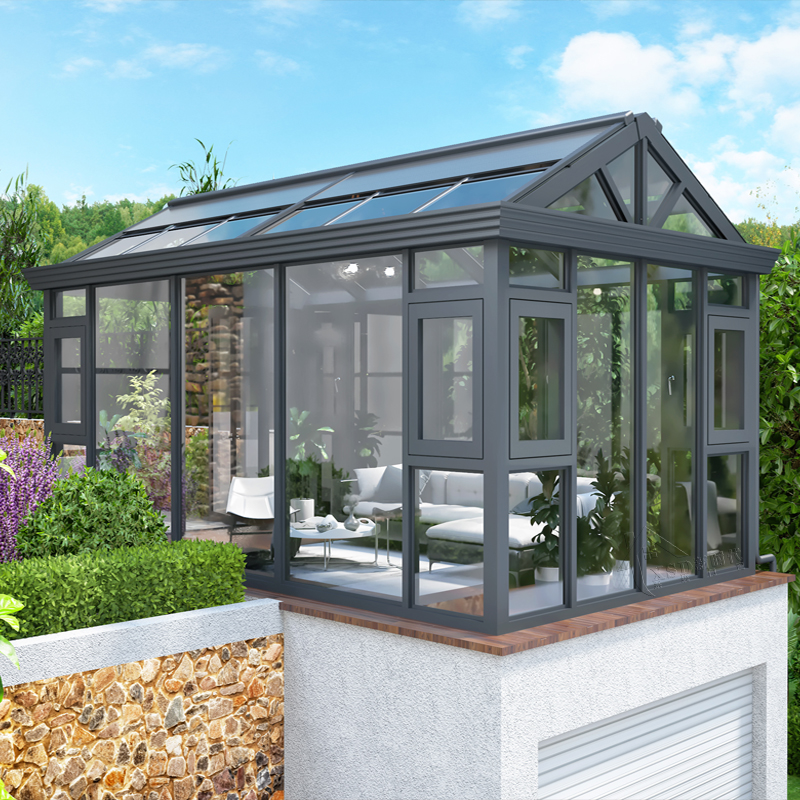 全铝合金阳光房定制断桥铝门窗封阳台别墅钢结构花园玻璃房可移动