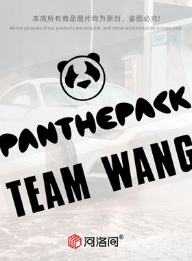 TEAMWANG汽车贴纸王嘉尔熊猫团歌迷粉丝个性创意防水贴花电动1412