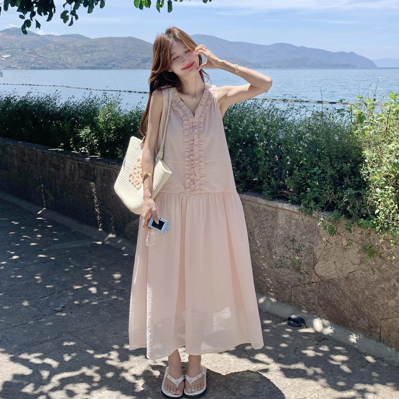 【26新款现货】仙气法式木耳边连衣裙2B130-2606-P145-K248，女装连衣裙，浙宝296A