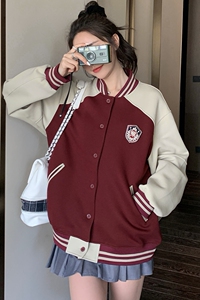296A【秋装新款】2023款拼色减龄美式复古棒球服外套2333P140K198图片