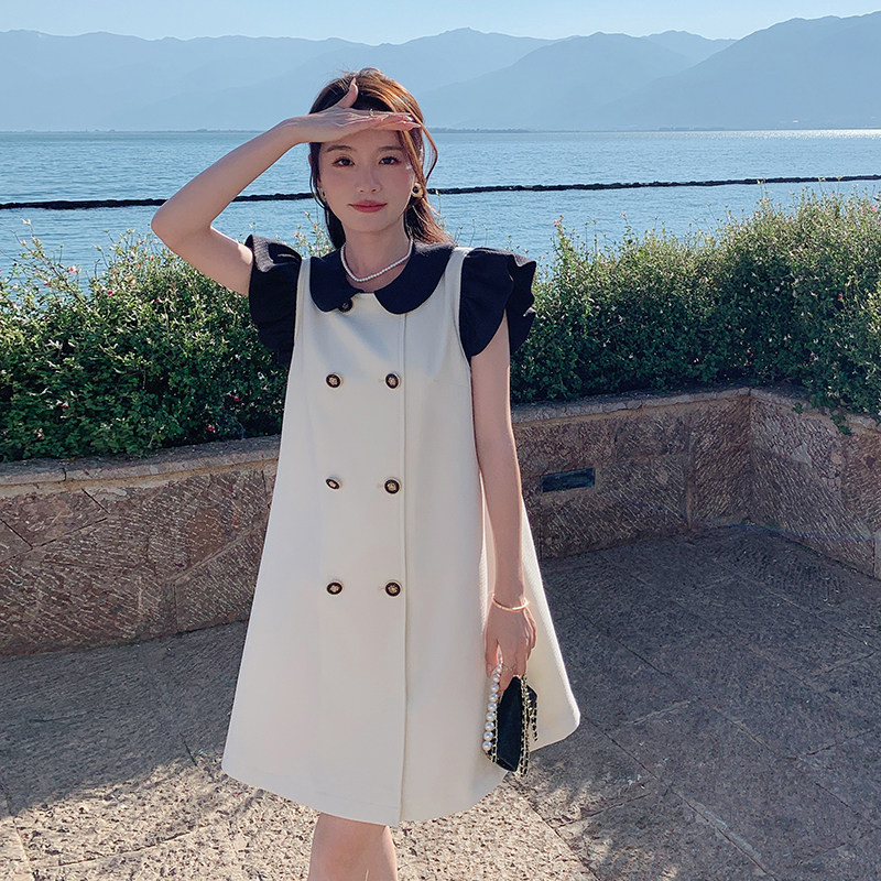 【新款现货】2023年夏装新款撞色小香风连衣裙23820P120K178,女装连衣裙,浙宝296A