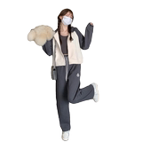 296A【秋季新款】2023撞色休闲减龄卫衣套装2343-P165-K218，女装运动套装，浙宝296A