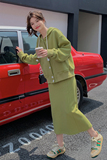 【新款现货】2023秋季牛油果绿卫衣半裙减龄风套装2240P160K228，女装卫衣/绒衫，浙宝296A