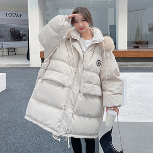 【现货】2023冬装新款大毛领棉服女学院风2146P185K278,金融女穿搭微胖连衣裙图片