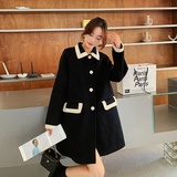 【新款现货】2023秋冬季小香风撞色毛呢大衣296A-2238-P170K258，女装毛呢外套，浙宝296A