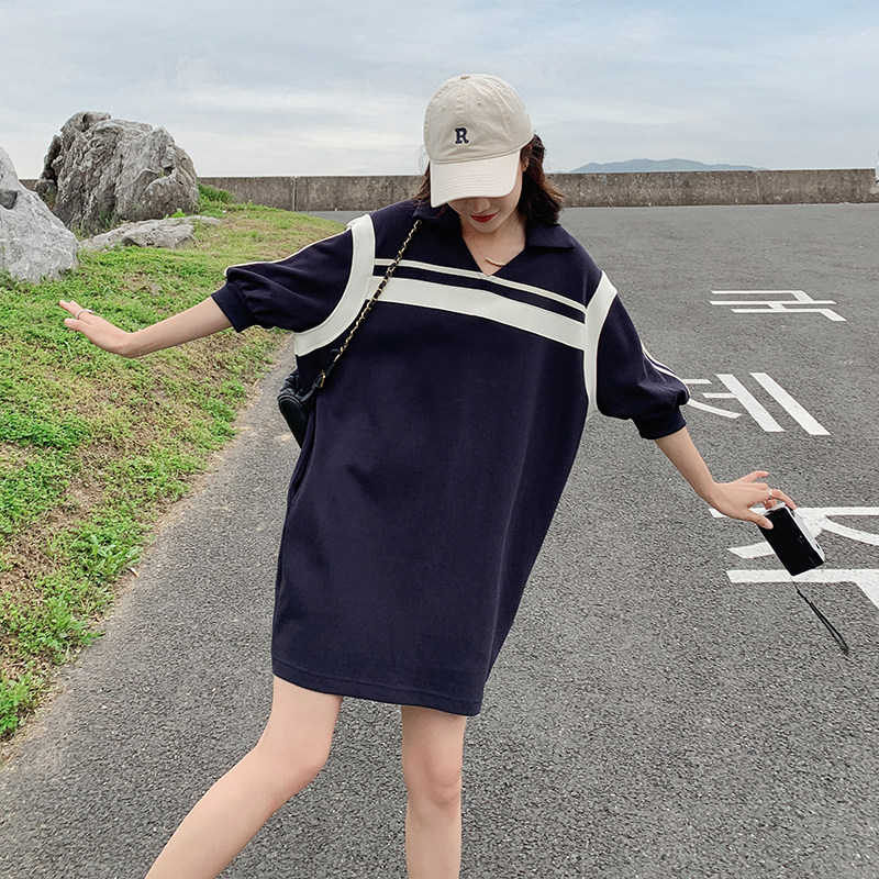 【新款现货】2023年夏装新款减龄拼色polo连衣裙23821P115K168,女装连衣裙,浙宝296A