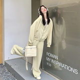 【新款现货】蕾丝拼接奶黄色卫衣套装296A-8181-P195-K318，女装套装/套裙，浙宝296A