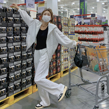 【现货】2023春季新款减韩版龄学院风肌理卫衣套装2226P155K218，女装卫衣/绒衫，浙宝296A
