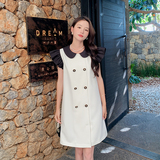 【新款】2023年夏装新款撞色小香风连衣裙23820P120K178，女装连衣裙，浙宝296A