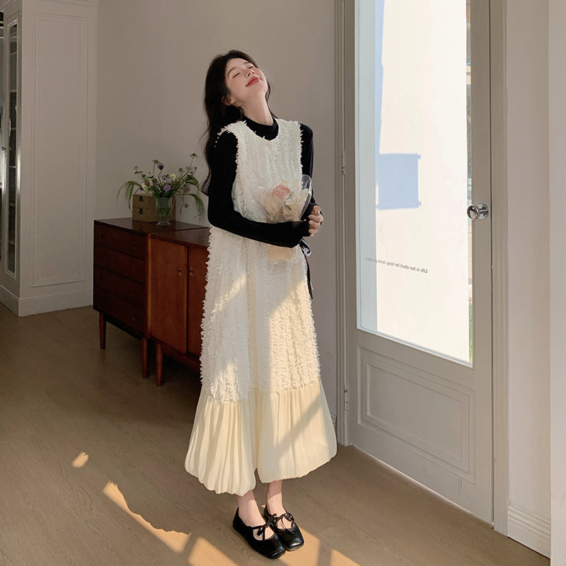 【现货】温柔风拼接背心裙黑色T恤两件套296A-8135-p165-k248,商品下架区,浙宝296A