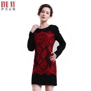 大气职业淑女裙子蕾丝女式 连衣裙 时尚 EVENY伊芙心悦春夏新款