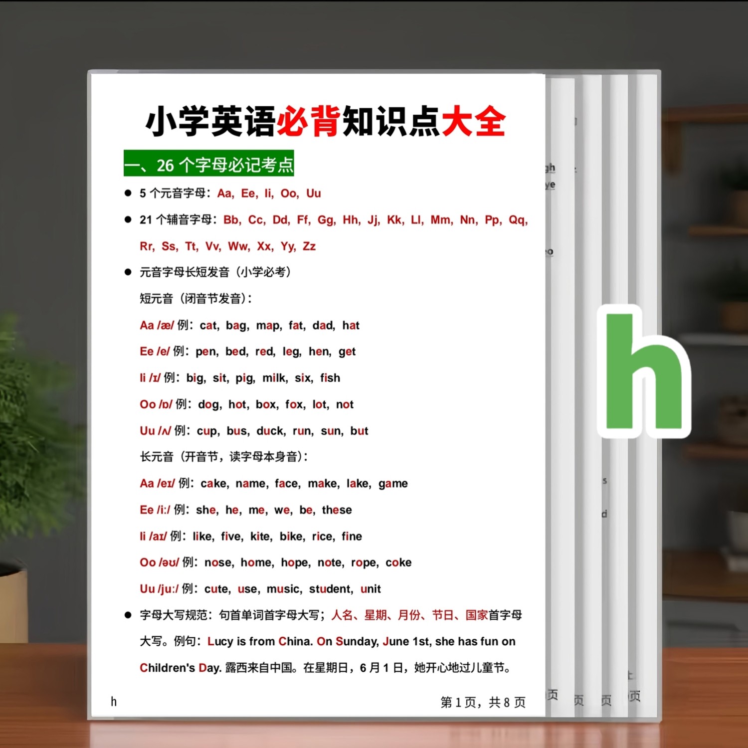 小学英语必背知识点大全时态句型语法考点汇总表塑封学习卡片闪卡