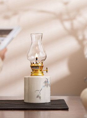 复古陶瓷酥油灯露营氛围灯家居古风小油灯长明灯供奉摆件茶室