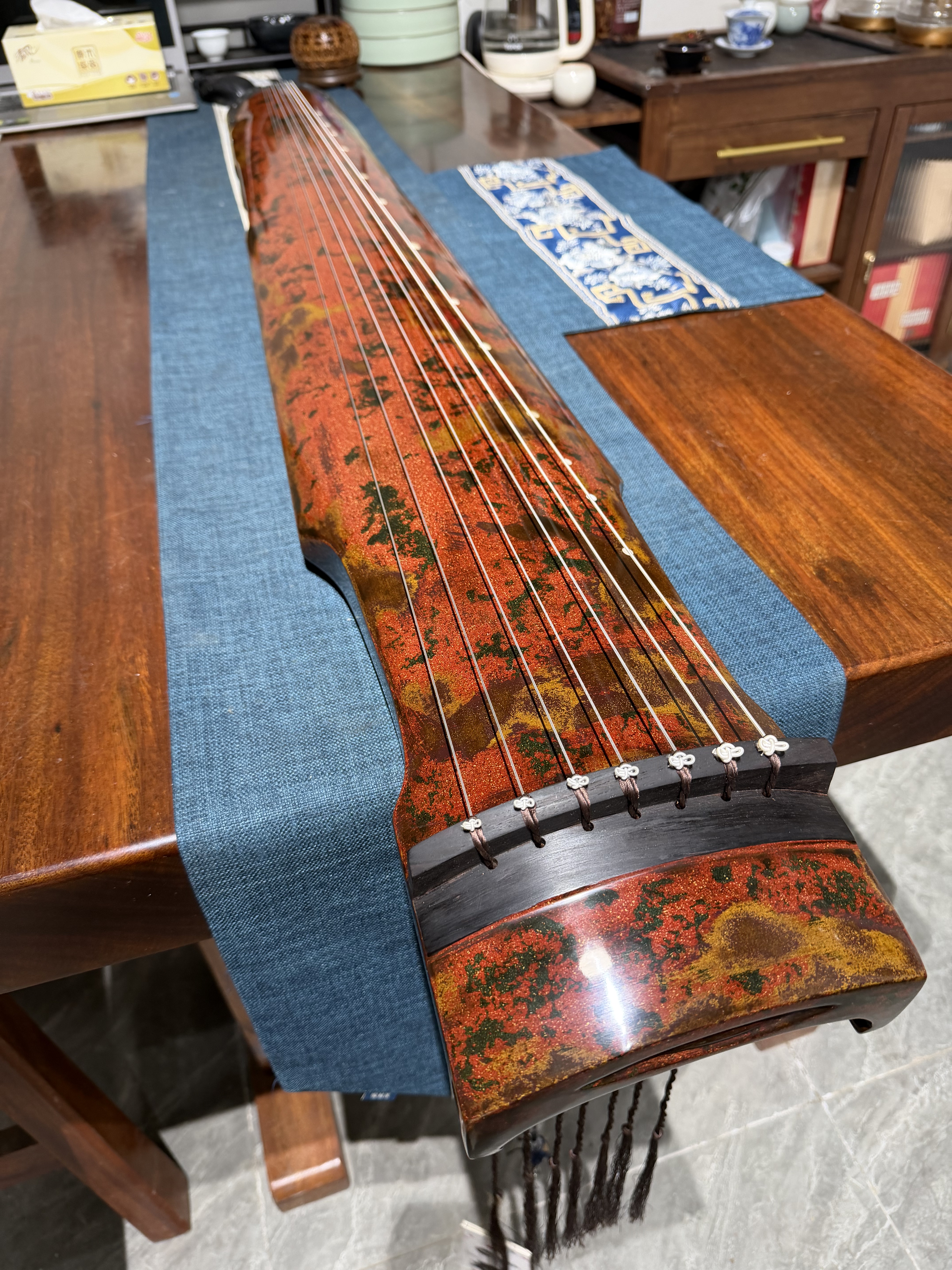 一铭老师斫伏羲式仲尼式老杉木纯生漆八宝灰收藏级古琴