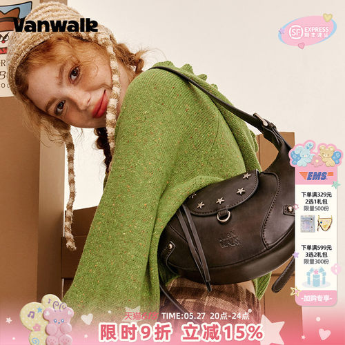 vanwalk/出走美式复古单肩斜跨包