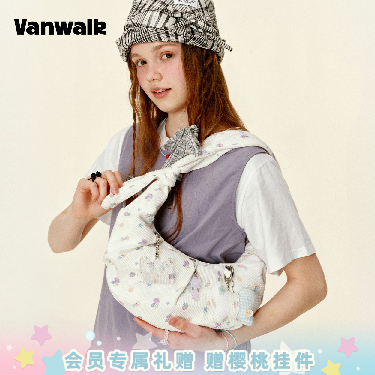 VANWALK/出走韩系小众单肩斜挎包图片
