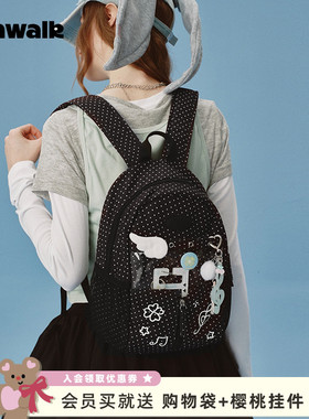 VANWALK happy band新款出游迷你小型背包女生休闲书包痛层双肩包