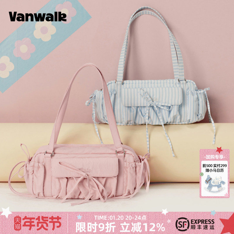 VANWALK手账系列 出游芭蕾风蝴蝶结单肩包少女休闲旅行手提托特包,箱包皮具/热销女包/男包,通用款女包,淘宝优惠券,粉丝福利购,淘宝优惠卷