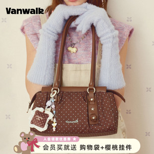 小众大容量波点腋下单肩托特包女通勤休闲手提包包 VANWALK糯米团