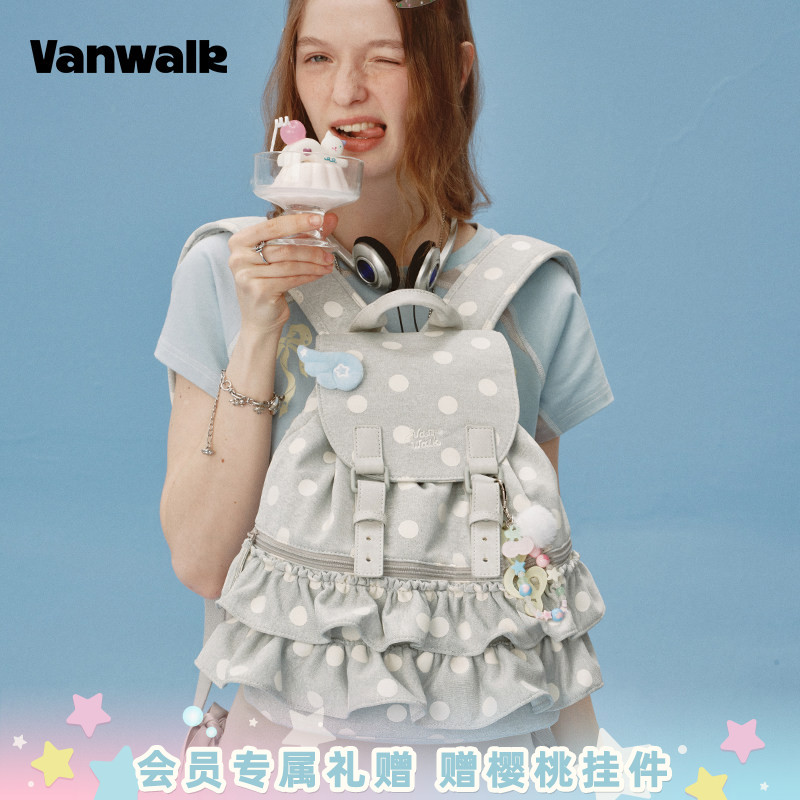 VANWALK/出走女生芭蕾风双肩包图片