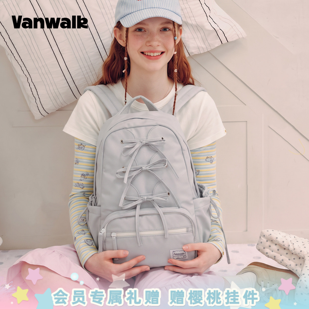 VANWALK/出走双肩包女生旅游轻便图片