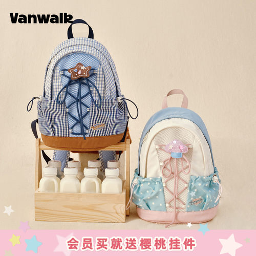 VANWALK/出走休闲蝴蝶结少女书包