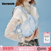 band新款 VANWALK happy 少女芭蕾风手提单肩包蕾丝蝴蝶结腋下包包