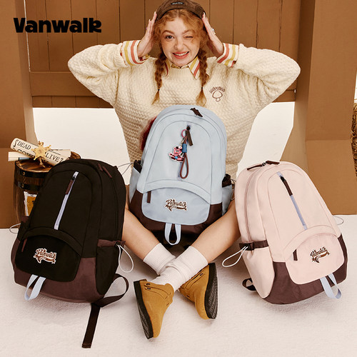 vanwalk/出走休闲时尚双肩包新款