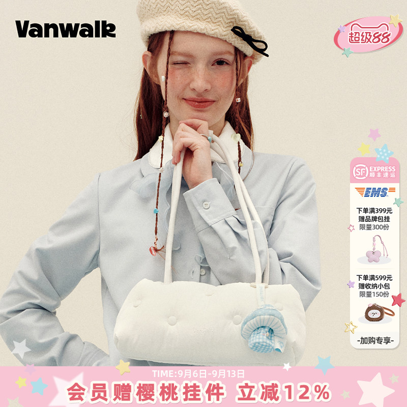 VANWALK/出走柔软充棉吐司单肩包图片