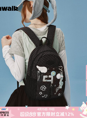 VANWALK happy band新款出游迷你小型背包女生休闲书包痛层双肩包