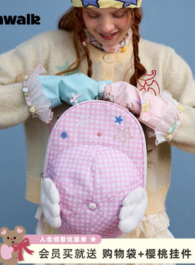 VANWALK幸运星 小众设计户外出游棒球帽双肩包女通勤轻便休闲书包