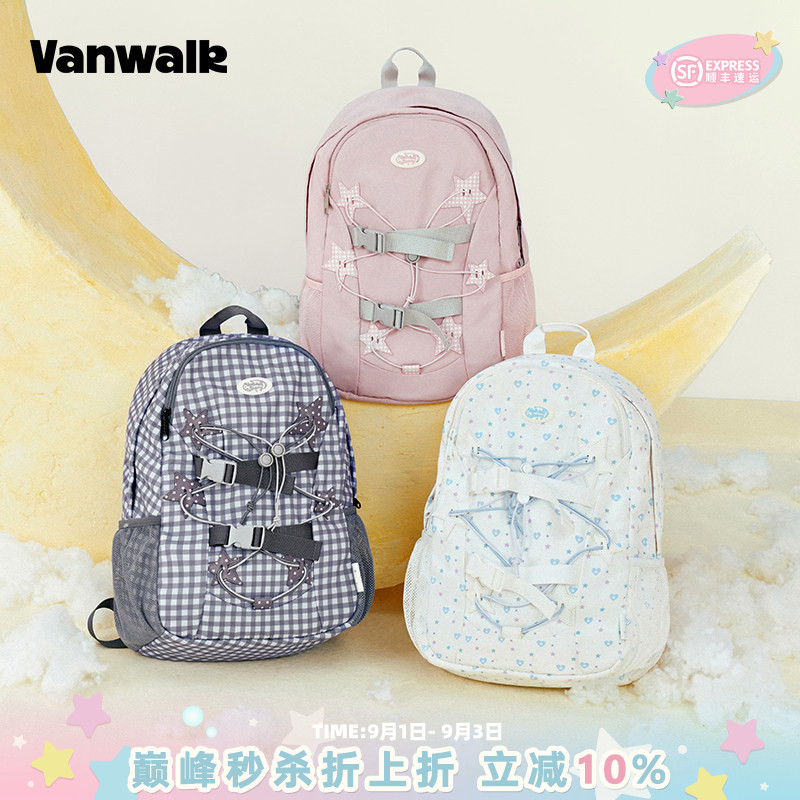 VANWALK/出走初中高中学生双肩包图片