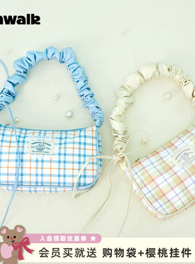 VANWALK少女腋下包女斜挎单肩手提包休闲百搭法棍包ins风小众hobo