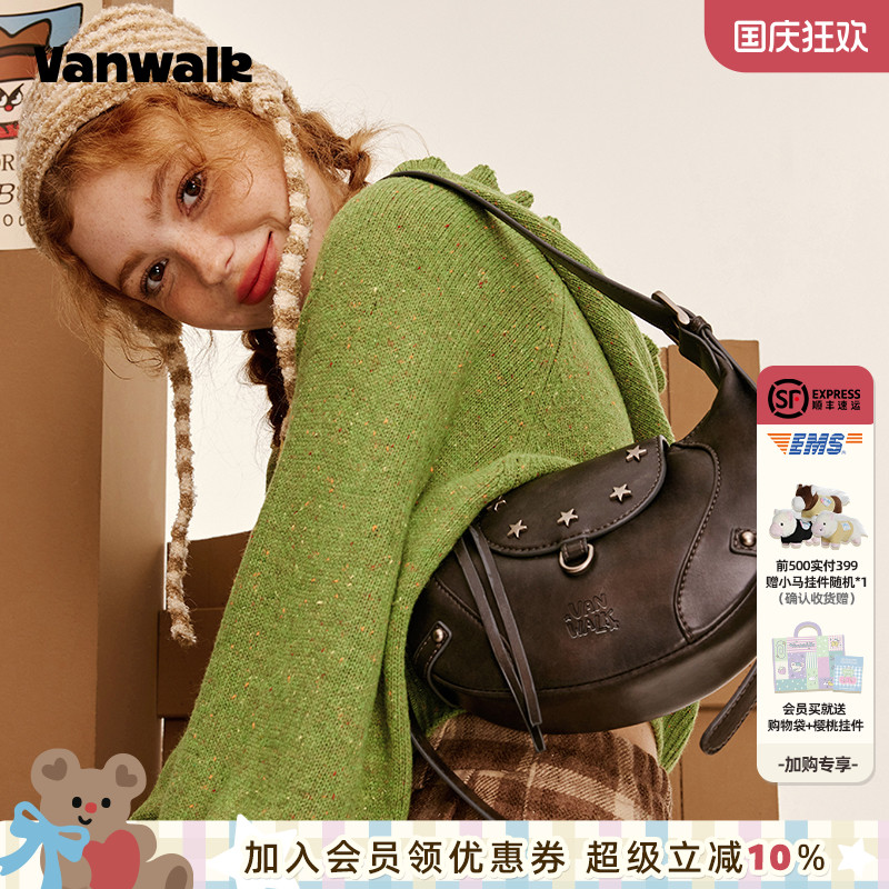 vanwalk/出走美式复古单肩斜跨包