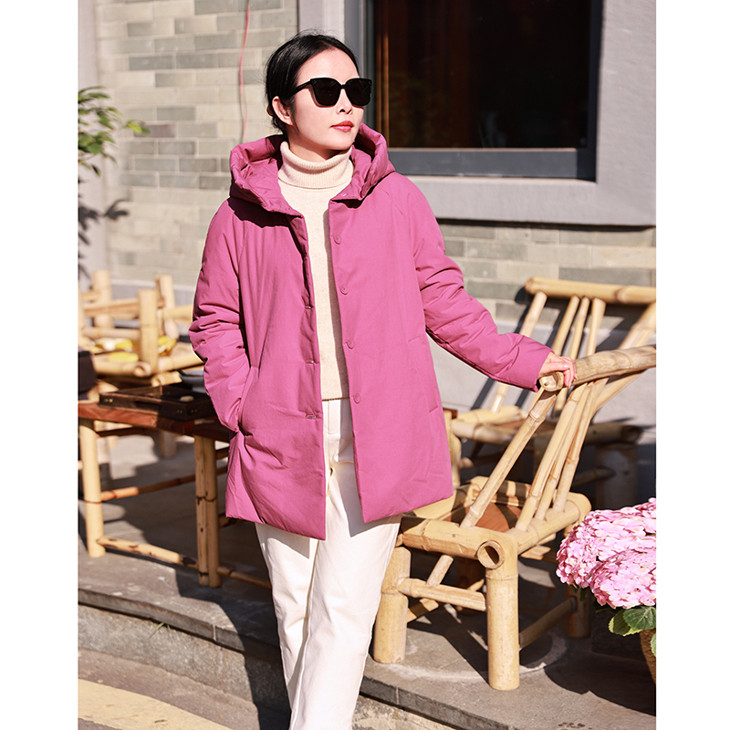 歌谣/十木米原创冬季新款全棉百搭休闲连帽加厚棉服短外套女