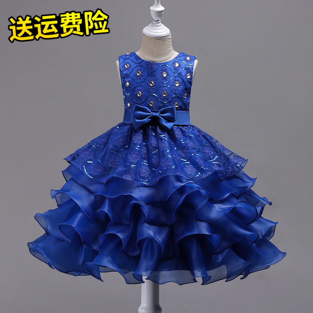 女童连衣裙夏季公主裙2020新款洋气中大童10岁小女孩荷叶边礼服裙