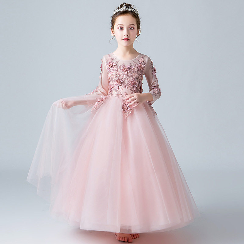 儿童公主裙蓬蓬纱钢琴演出服小主持人生日走秀晚礼服洋气连衣裙夏