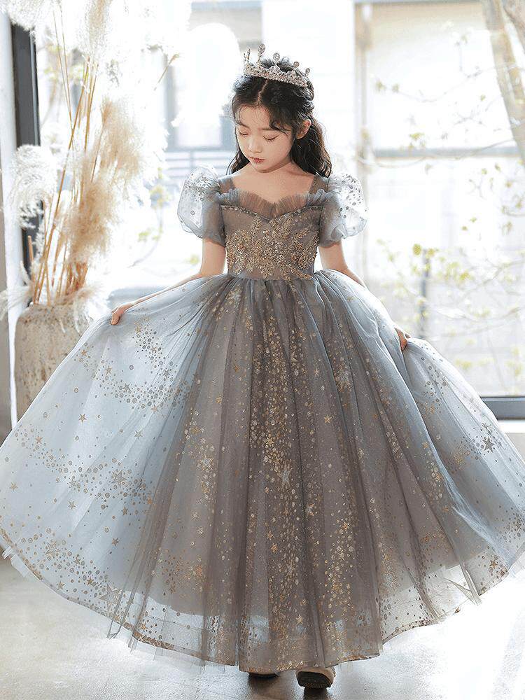 加大码礼服胖女孩公主裙生日宴会花童婚纱连衣裙主持人钢琴演出服