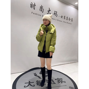 芮娜依莲9528冬新款加肥加大码女装胖妹妹显瘦减龄外套连帽羽绒服