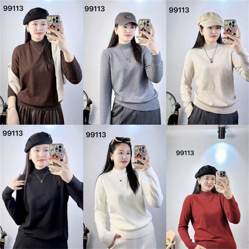 99113阿伊米2026秋冬新款大码女装显瘦毛衣时尚针织小衫遮肉毛衣