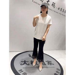 T恤小衫 3522女权贵族2026夏新款 时装 立体剪裁短袖 加肥加大码 女装
