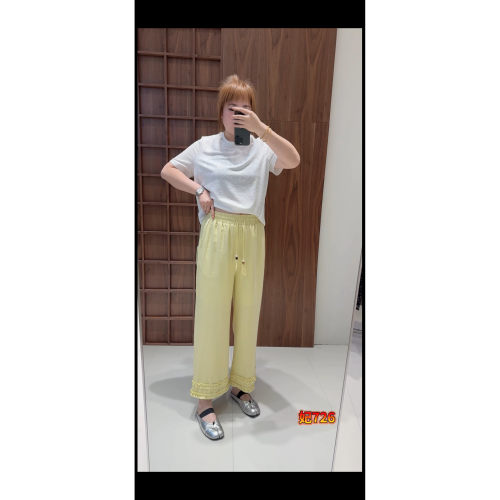 726妃儿红2026夏新款大码女装显瘦薄料直筒亚麻裤子时尚高腰百搭