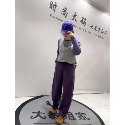 芮娜依莲3699秋冬新款加肥加大码女装胖妹妹显瘦减龄厚料弯刀裤子