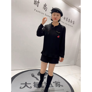 通勤立体剪裁国风丝绒小衫 女装 加肥加大码 1292芮娜依莲2026春新款